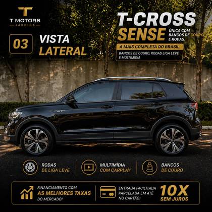 VOLKSWAGEN T-CROSS 1.0 200 TSI TOTAL FLEX SENSE AUTOMÁTICO VOLKSWAGEN T-CROSS 1.0 200 TSI TOTAL FLEX SENSE AUTOMÁTICO